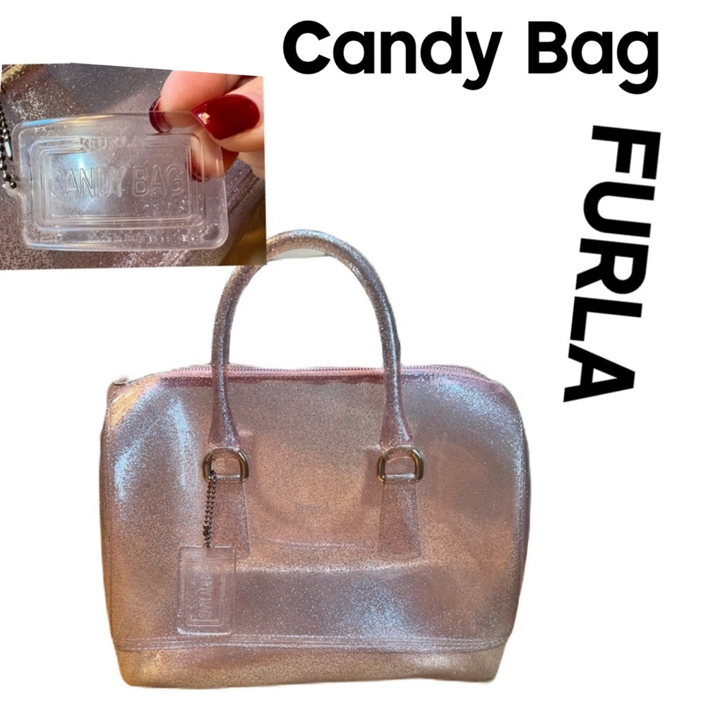 Furla Pink Candy Bag Glittering Satchel